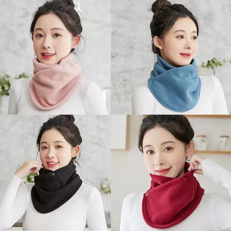 Winter Fleece Neck Scarf Thickened Warm Autumn Winter Neck Scarf Women's Plush Scarves Double Layer Neckerchief Scarf Ring