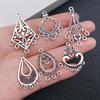 Bohemian Water Drop Heart Double Hole Ethnic Earrings Alloy Jewelry