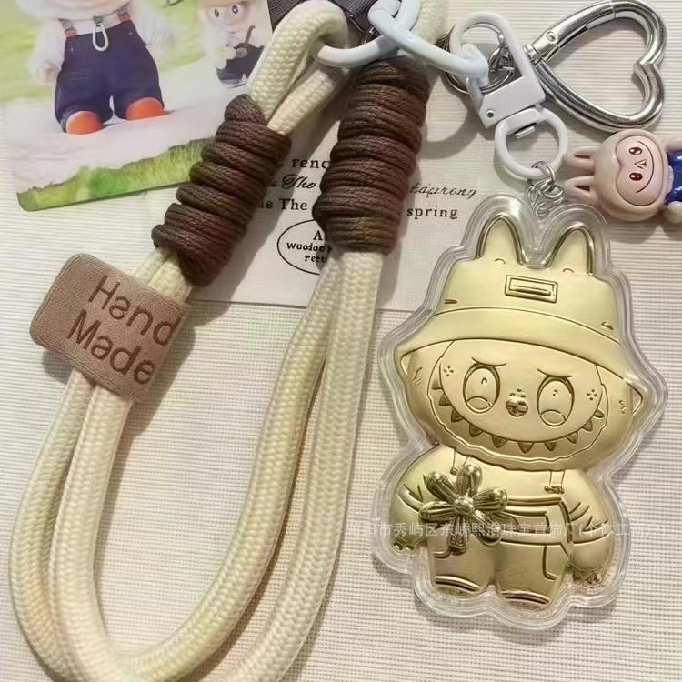 Trendy 999 Gold Keyring: Pull Cloth Pendant Mobile Phone Charm