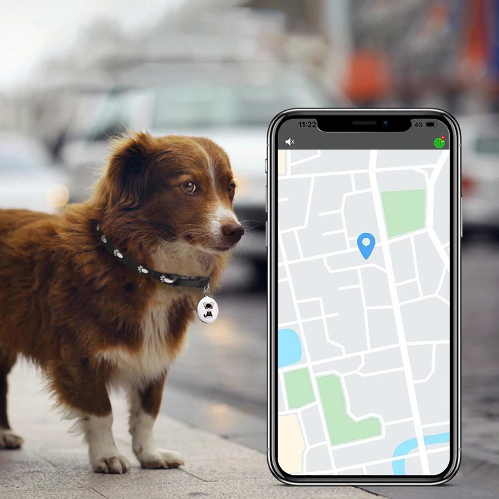 Evcil Hayvan Kaybolmaya Karşı GPS İzleyici Bluetooth Uyumlu Akıllı Giyilebilir Su Geçirmez Konum Belirleyici Gerçek Zamanlı İzleme Köpek Kedi Tasması Bulma Cihazı