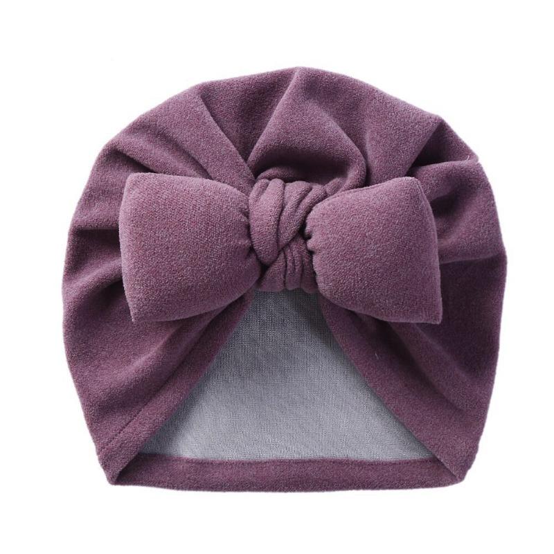New Autumn and Winter Imitation Cashmere Baby Pullover Hat Filled with Cotton Bow Children's Hat Baby Fontanelle Tire Cap
