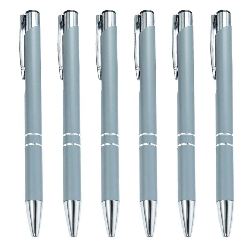 6 Pcs 1.0mm Ballpoint Pen Smooth Writing Pen Black Ink Stationery Pen Metal Retractable Ballpoint Pen for School