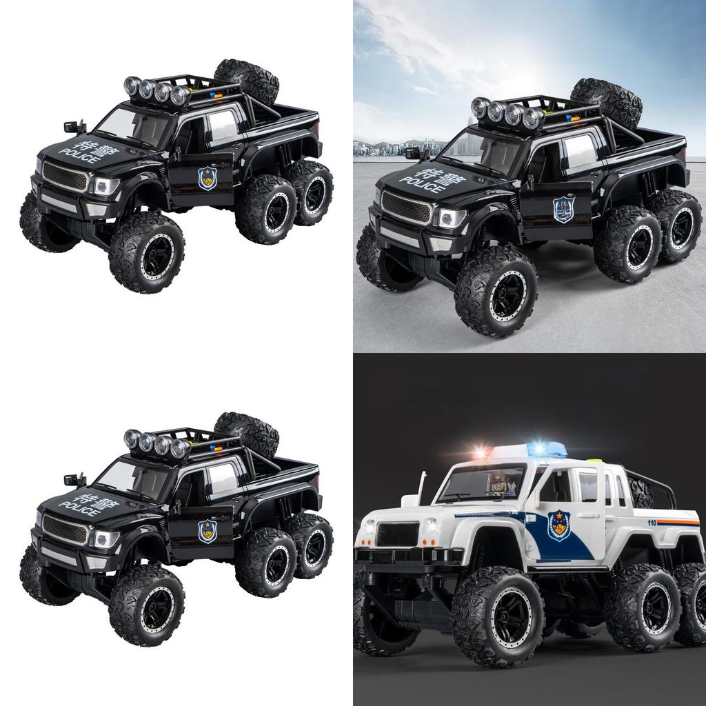 Offroad Police Car Inertia Toy For Kids With Flashing Lights And Sound Play