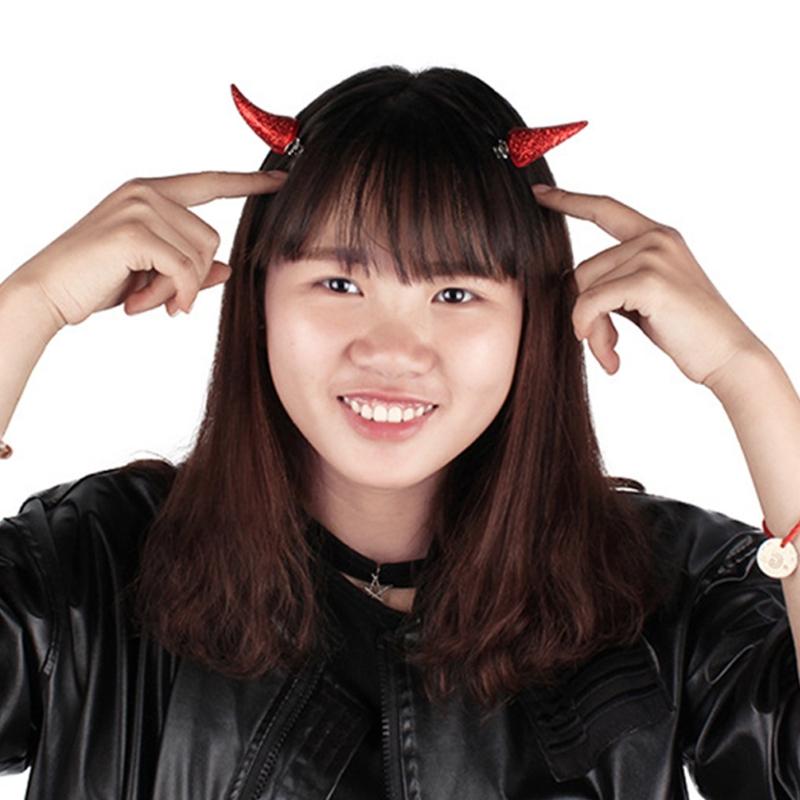 Devil Horn Hair Clip Ox Horn Barrette for Halloween Party Wear Hairpin Cosplay Props Theme for Creative Photo Prop Costu