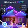 Smart Permanent Outdoor Lights RGB+IC Eaves Lights DIY Scene Modes App Remote Control IP67 Waterproof for House Roof Lighting