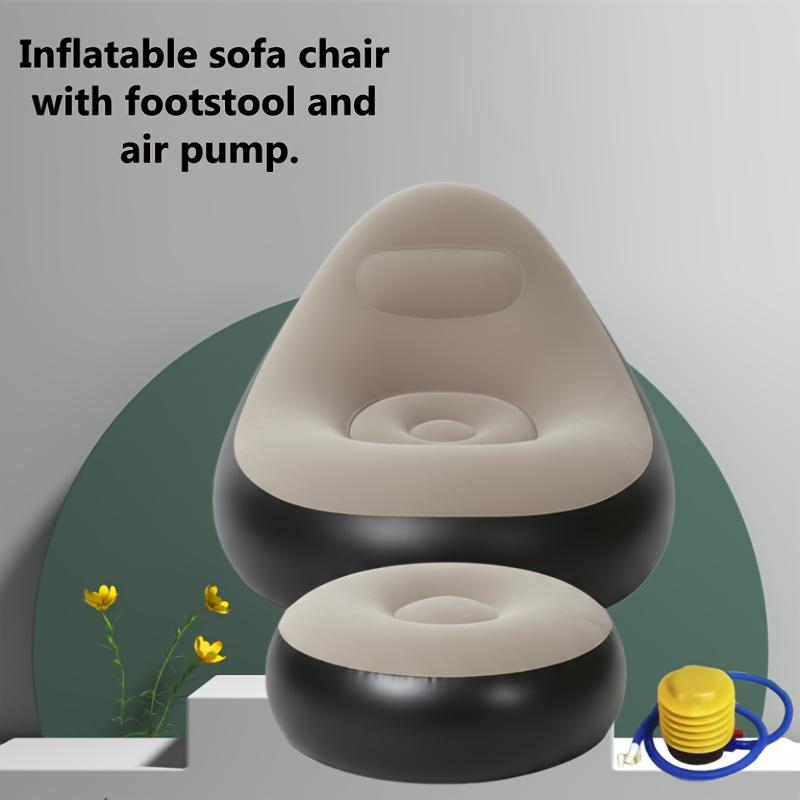 Thickened Inflatable Lounger Set with Footrest and Air Pump, Foldable Reclining Sofa for Home and Outdoor Use