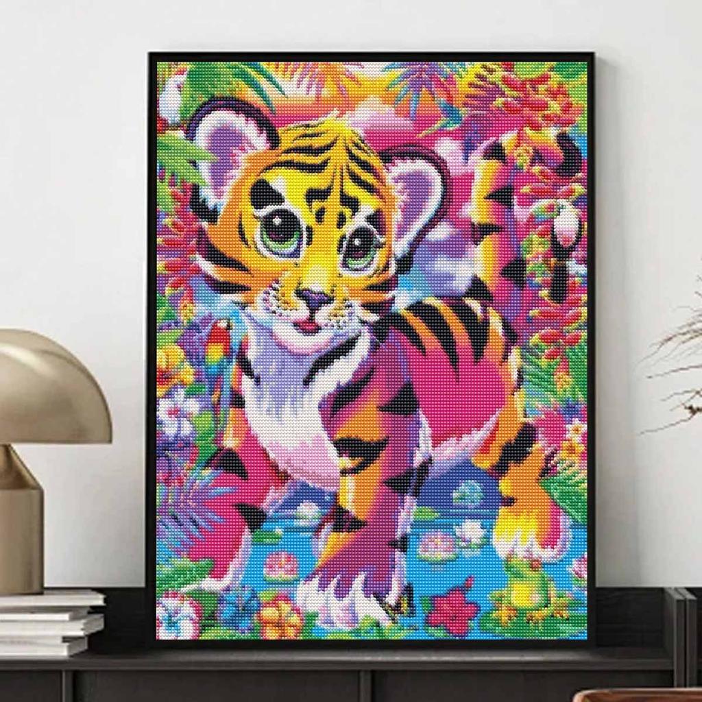Creative Diamond Painting Kit for Adults DIY Tiger Rhinestone Picture Canvas for Leisure Craft Wall Art and Gift Making Fun Set