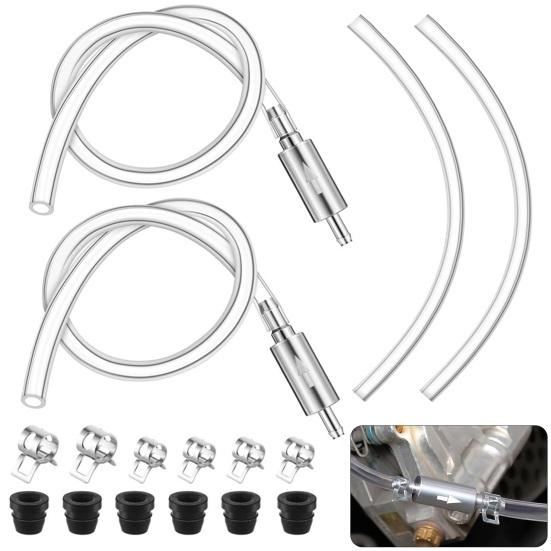 Brake Bleeder Hose Easy To Use Universal Brake Fluid Bleeder One-Way Check Valve Tube Bleeding Tool Kit with Hose Clamps