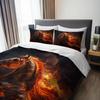 3Pcs Fiery Horse Bedding Duvet Cover Set Flaming Horse Bedding Quilt Set Horse Themed Bed Quilt Set Modern Bedroom Decor