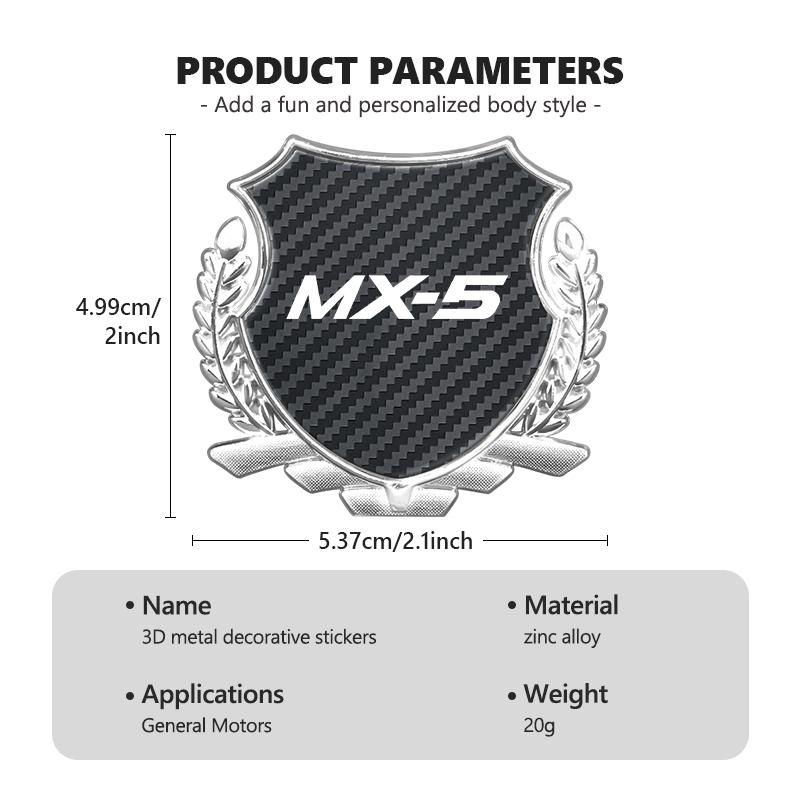 3D Metal Badge Sticker Wheat Ear Shape Car Window Decor Sticker For Mazda MX-5 CX30 RX8 MX5 BK BL 5 CR CW 6 II GH CX-7 ER