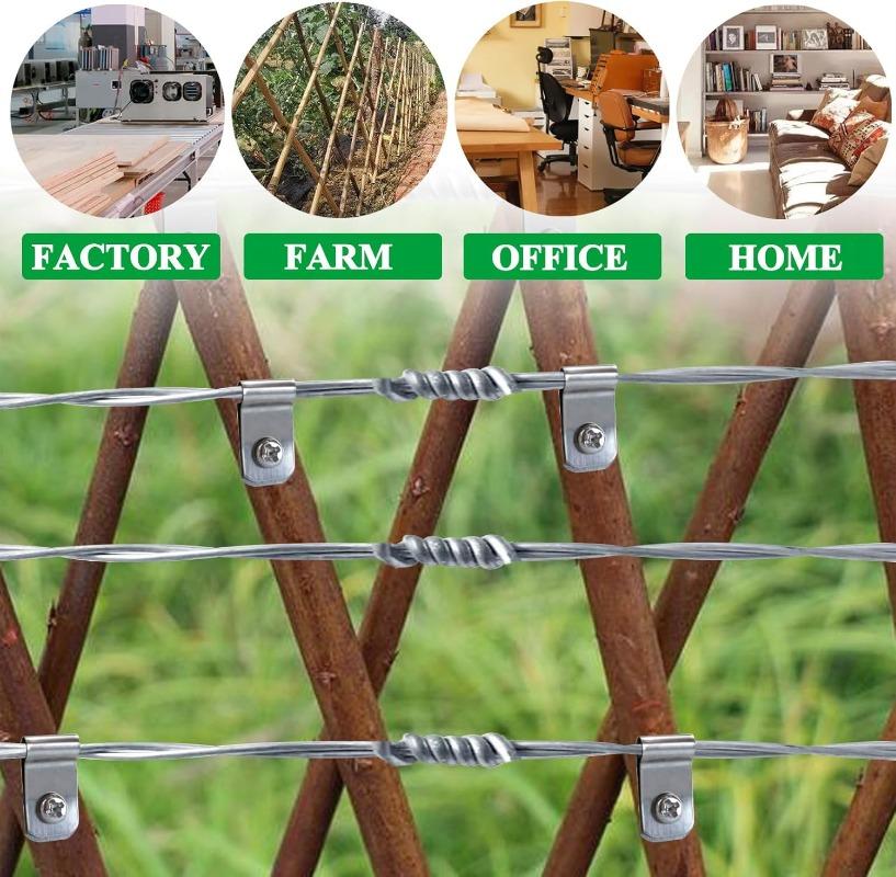 R-type Livestock Fence Wire Clamp with Screws Stainless Steel Agricultural Fencing Mounting Clips Wire Fixing Fastener Wholesale