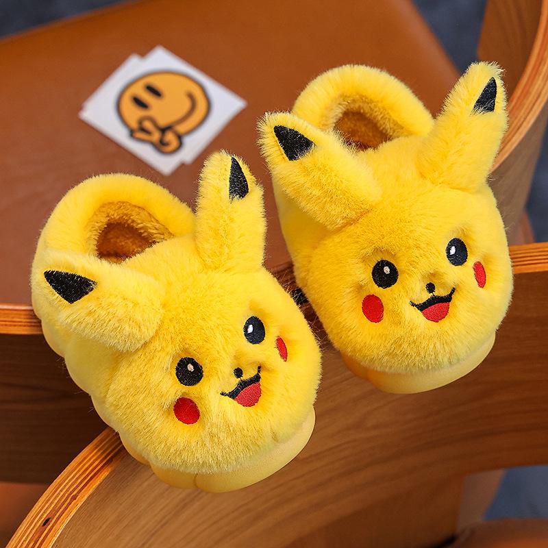 New Autumn/Winter Cartoon Kids' Cotton Slippers - Adorable Non-Slip Parent-Child Home Shoes