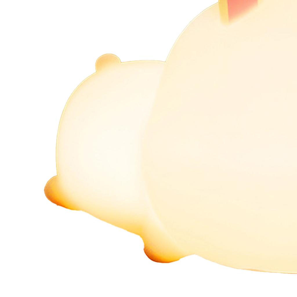 Silicone Night Light for Kids Cute Bunny 16 Colors Remote Control Rechargeable Bedside Lamp for Breastfeeding Sleeping