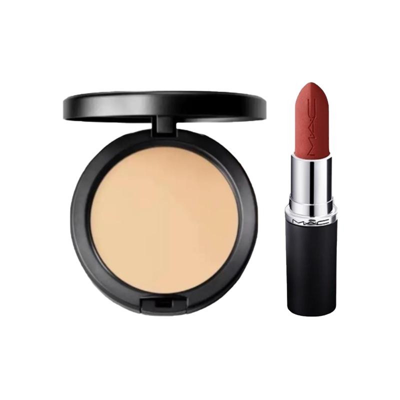 Mac Lipstick And Powder Makeup Set #N12-#666