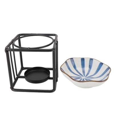 Eisenkunst Aromatherapie Brenner Set Ätherisches Öl Brenner Kerzenhalter für Zuhause und Büro