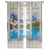 Lake Snow Mountain Forest Chiffon Sheer Curtains For Living Room Home Decoration Window Voile Tulle Curtain Drapes