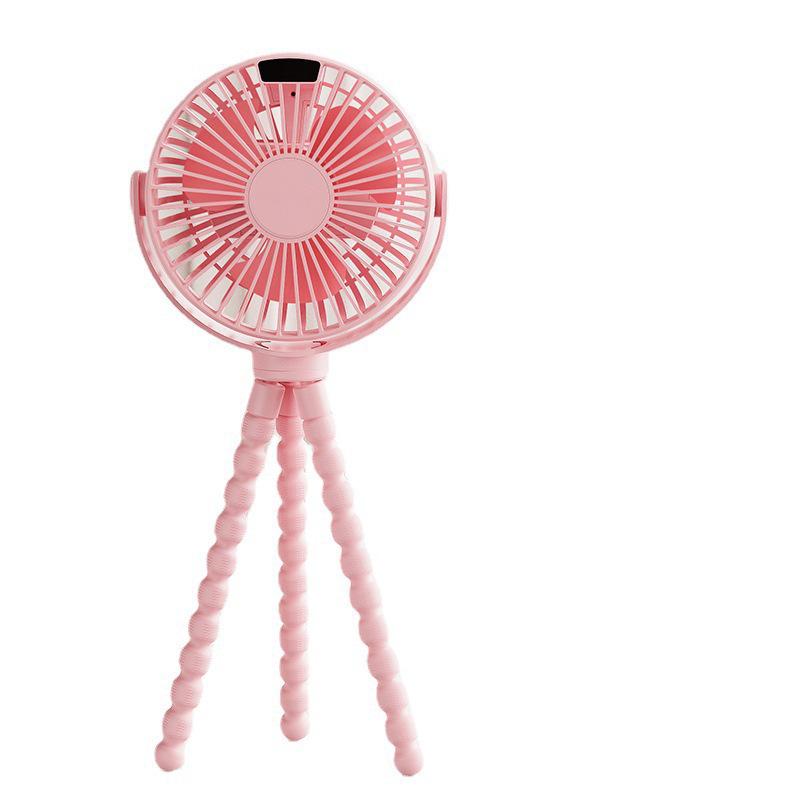 Portable Octopus Baby Stroller Fan, USB Rechargeable, Foldable, Handheld, Desktop Mini Fan