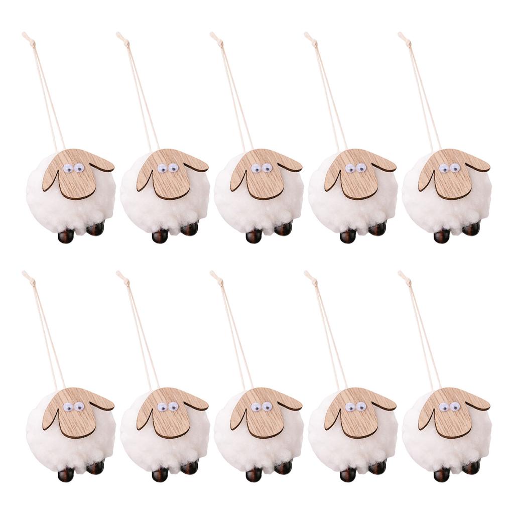 Set of 10 Soft Felt Sheep Christmas Tree Decorations Felt Sheep Hanging for Christmas Tree Ornamentation and Gifts