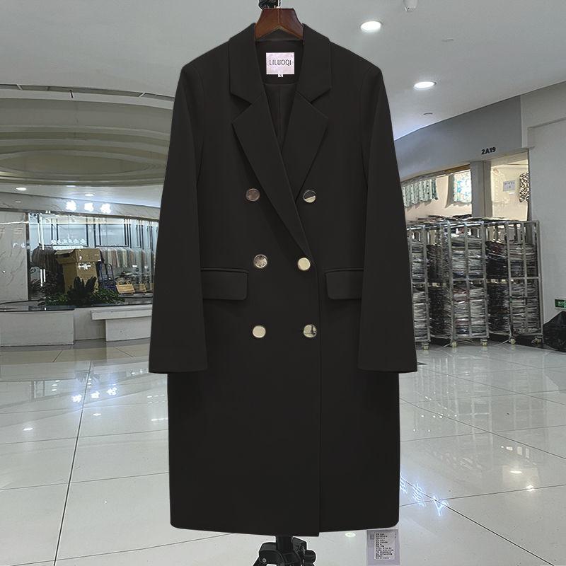

Осеннее модное длинное пальто с длинными рукавами, свободная черная уличная одежда с широкой талией, куртка XL чёрный