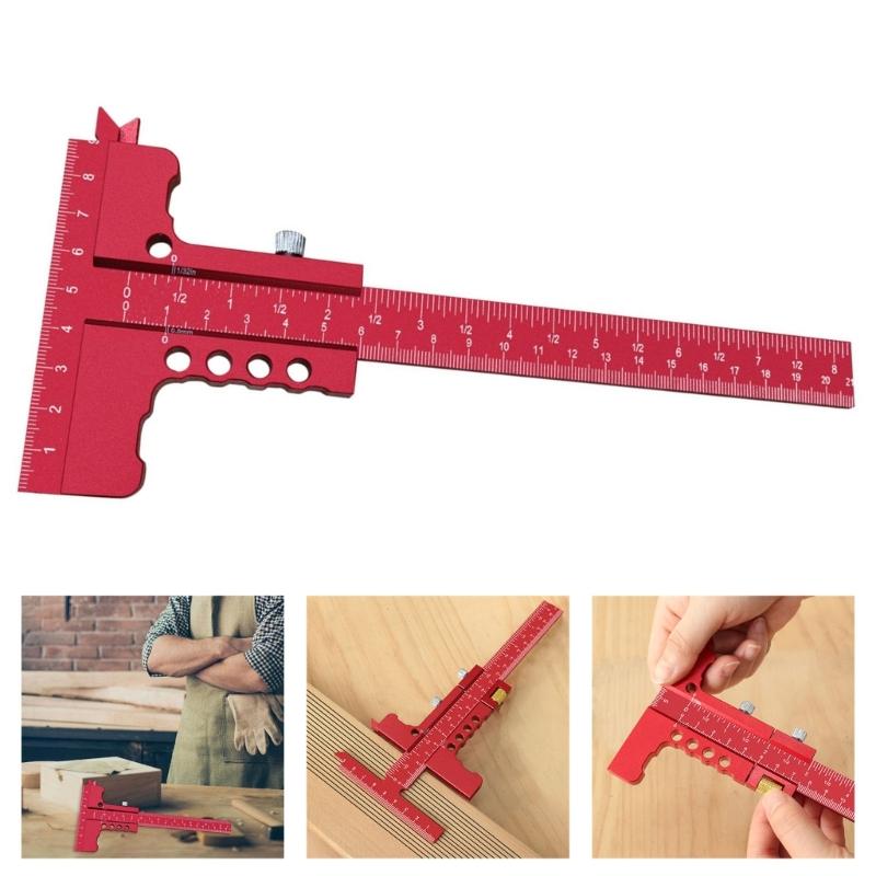 Professional Aluminum Sliding T Square Ruler High Precisions Measuring Tool For Woodworking And Crafting