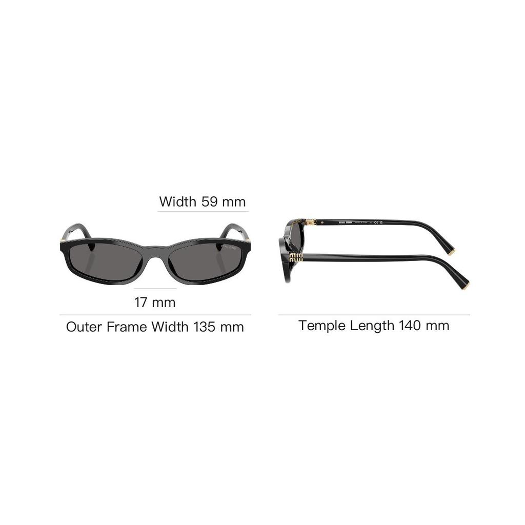 Miu Miu Logo Design Irregular Frame Sunglasses Women sunglasses Black MUA06S