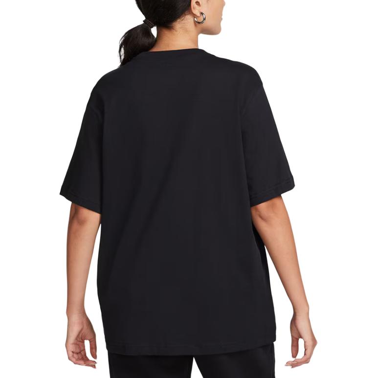 New Nike Sportswear Women's Logo Crewneck Loose Fit T-Shirt Black FD4150-010
