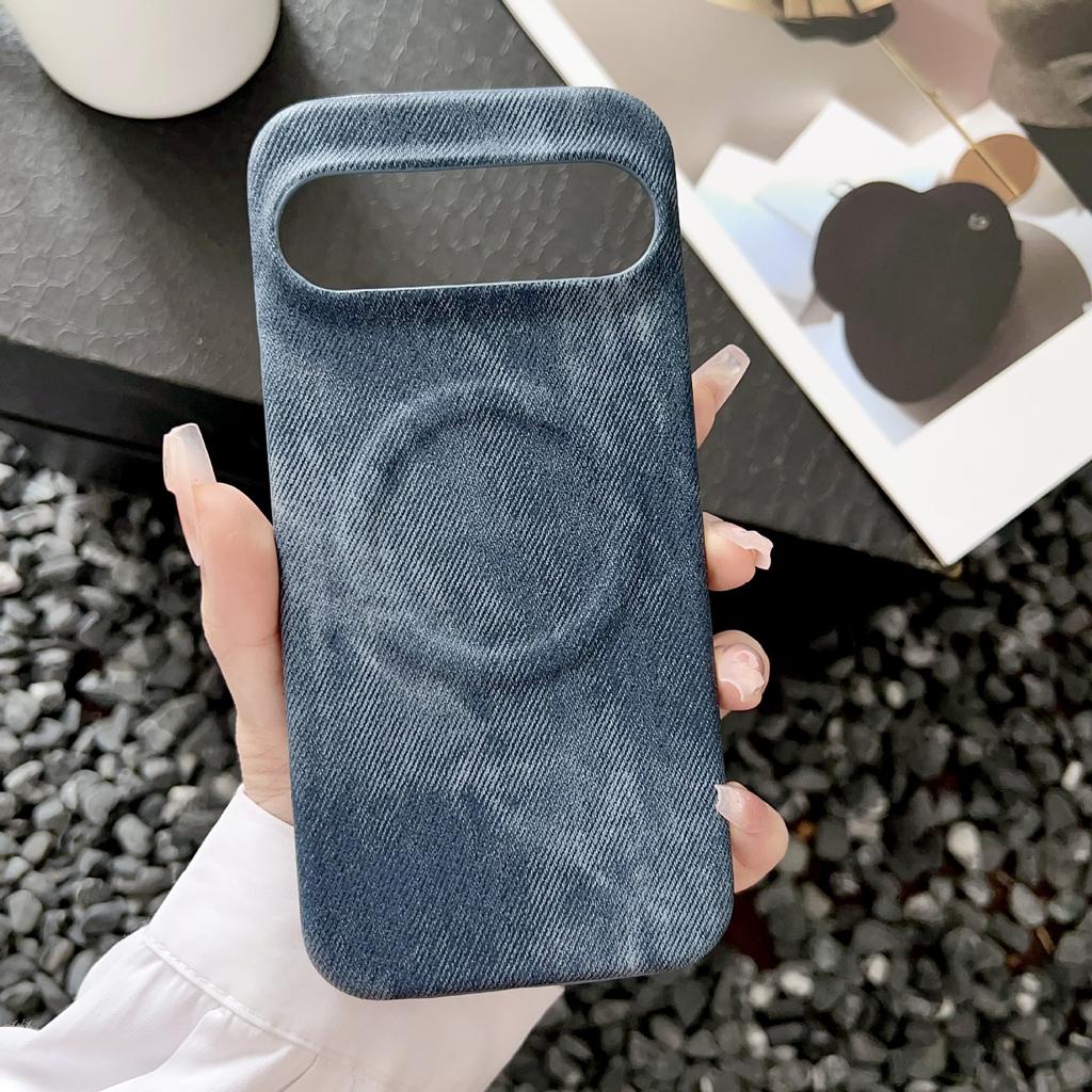 Applicable To Google Pixel11Pro Denim Pattern Magnetic Mobile Phone Case Pixel10Pro Anti-drop Pixel9 Protective Case