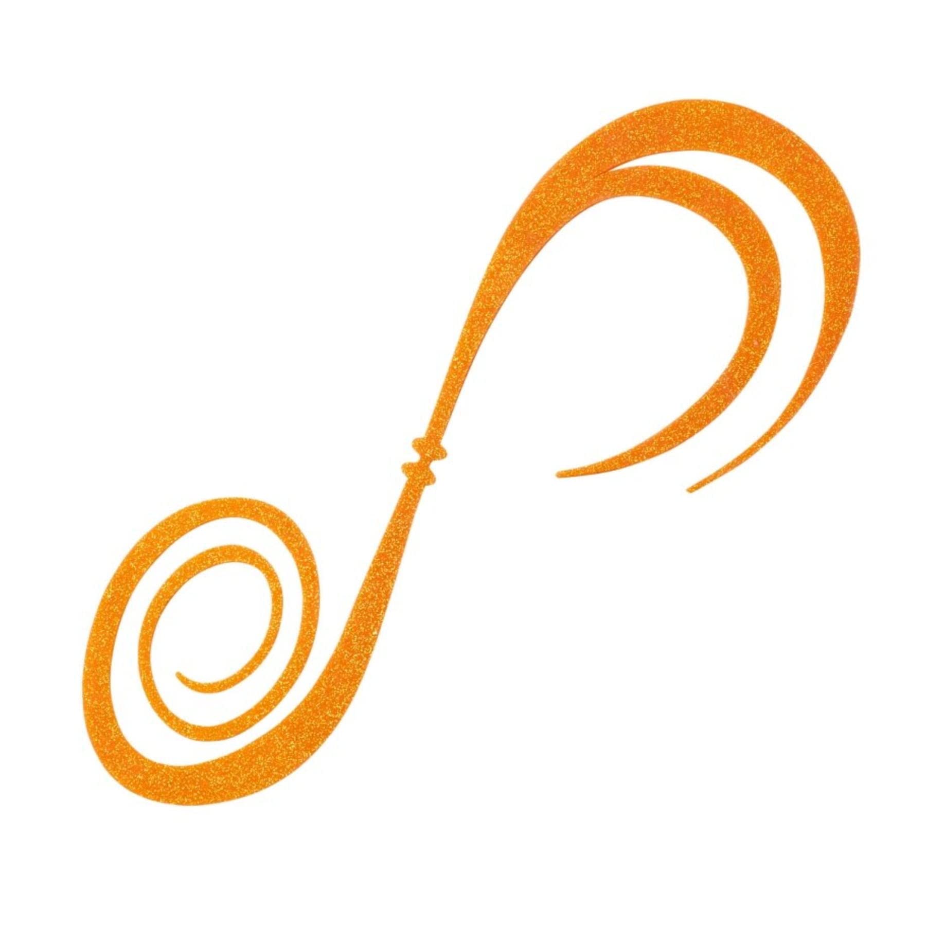 Shimano Tairaba Engetsu Bakubaku Super Hot Orange Glitter Tie, Curly, ED-V01W 001,