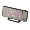 Digitaluhr RGB LED Großer Bildschirm Spiegelprojektion Multifunktionstisch Elektronischer Wecker Schwarz