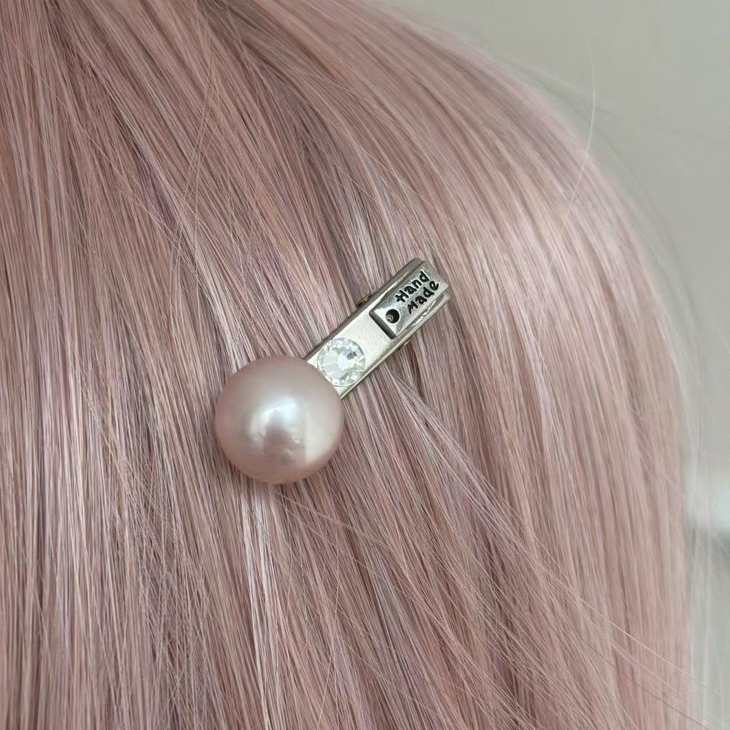 Versatile Rhinestone Bead Hair Clip for Women - Simple Duckbill Side Clip for Bangs