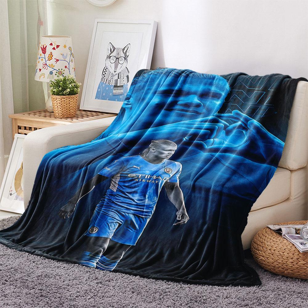 Haaland Football FlAannel Blanket, High Quality Comfortable for All Seasons, Home Decor, Warmth and Comfort
