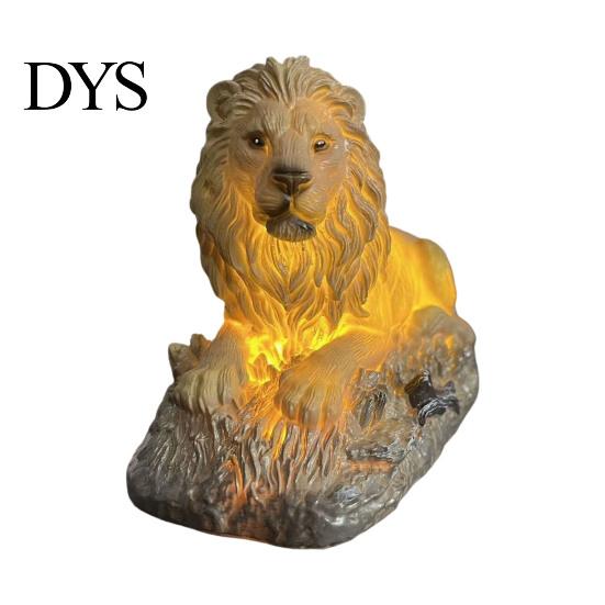 Resin LED Table Lamp for Bedside 3D Animal Night Light, Dolphin Owl Lion Sculpture Decorative Desk Light Lamp, USB Decor Bedroom, Warm Glow