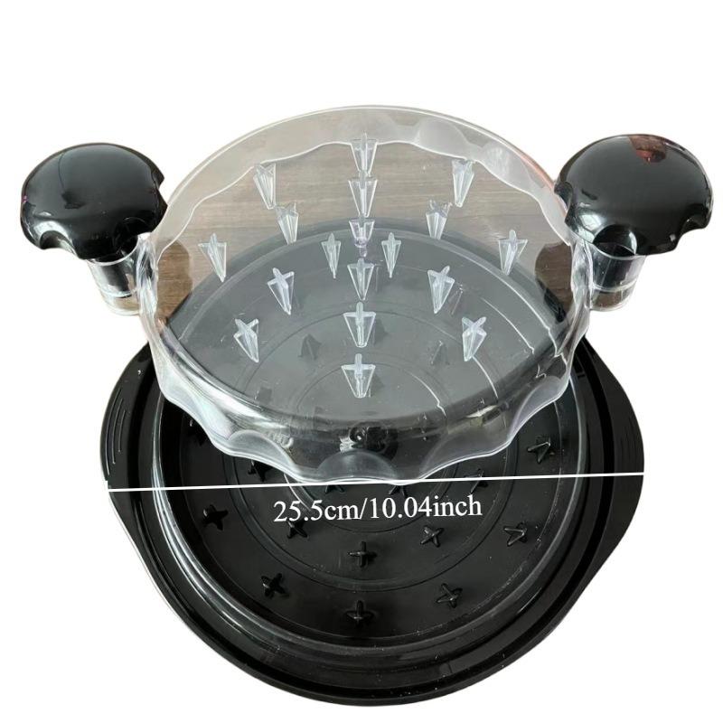 Multi Functional Shredder Shred Separation Meat Tearing Tool Filling Grinder Transparent Lid Chicken Shred Artifact  25.5x5.5cm чёрный