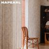 1 Stück NAPEARL Leinenstruktur Kleine Blume Halbtransparent Vorhang Beige Rankenblume Bodenlange Vorhänge für Schlafzimmer Wohnzimmer Heimdekoration