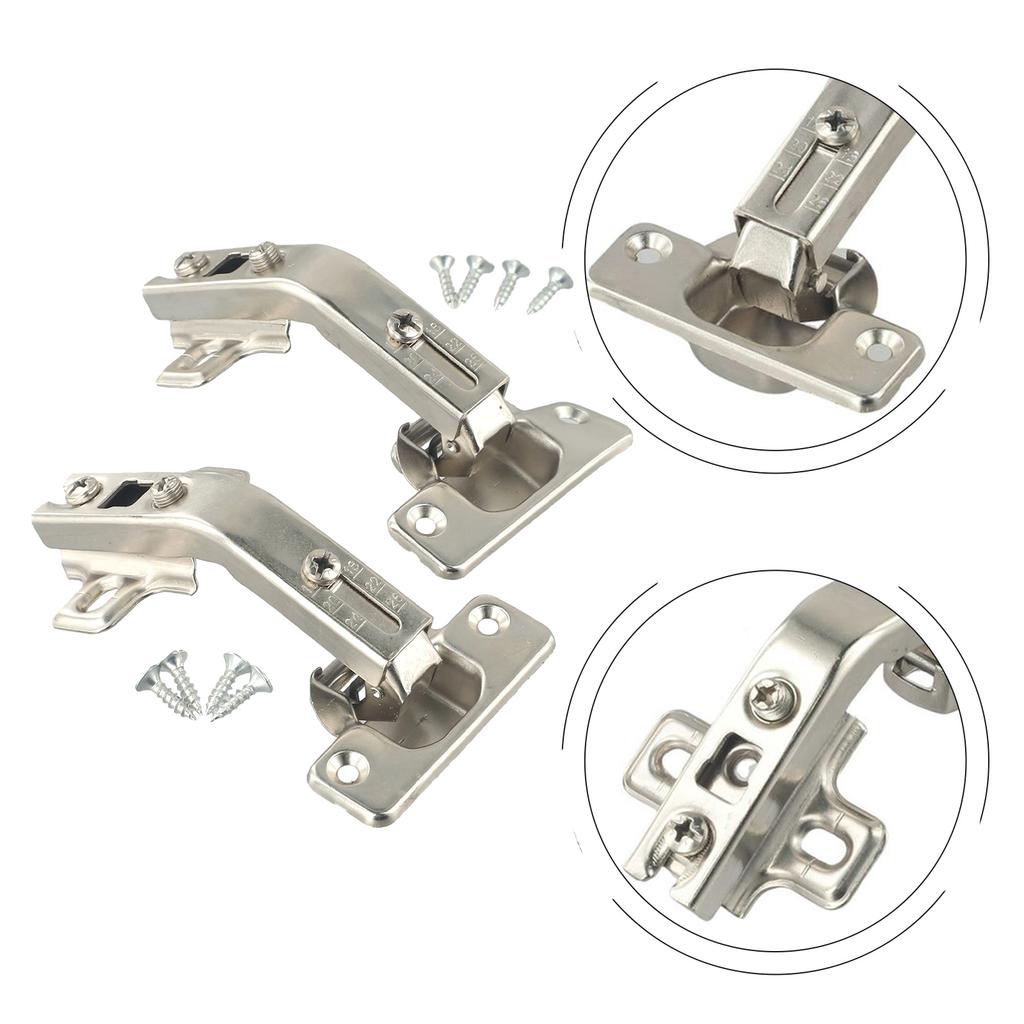2pcs Corner Cabinet Door Hinges Combination with 135 Degree Plate and Screws Set for Kitchen Cabinets and Closets