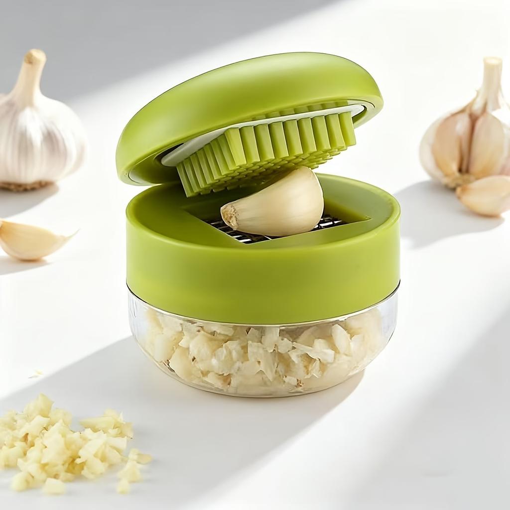 1PC Heavy Duty Garlic Press and Chopper - Manual Crusher and Chopper with Easy-to-Clean Chopping Plate