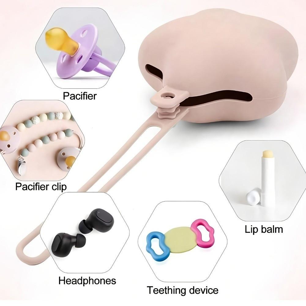 Food Grade Silicone Pacifier Storage Bag Star Shape Stroller Storage Bag  On-The-Go