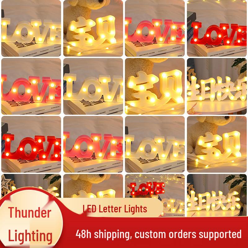 LED LOVE Letter Lights Romantic Surprise Proposal & Birthday Decor