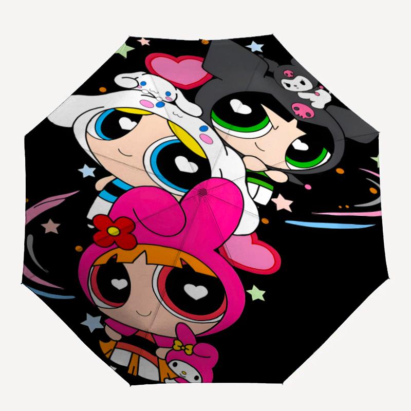 1pc Powerpuff Umbrella, Sun Protection, And UV Shielding. It Has Eight Sturdy Ribs for Outdoor Use And Perfect As a Holiday Gift