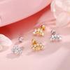 925 Sterling Silver Moon Star Stud Earrings - Shiny Zircon Inlaid Celestial Ear Jewelry for Women Gold/Silver Fashion Daily