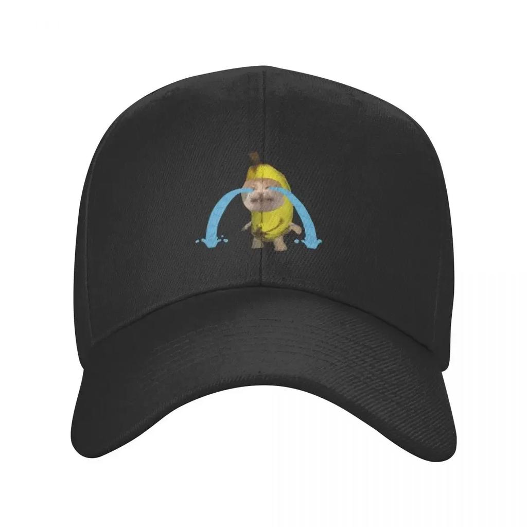 Banana Cat Crying Meme Baseball Cap Sunscreen Golf Unisexs Tennis WoUnisexs