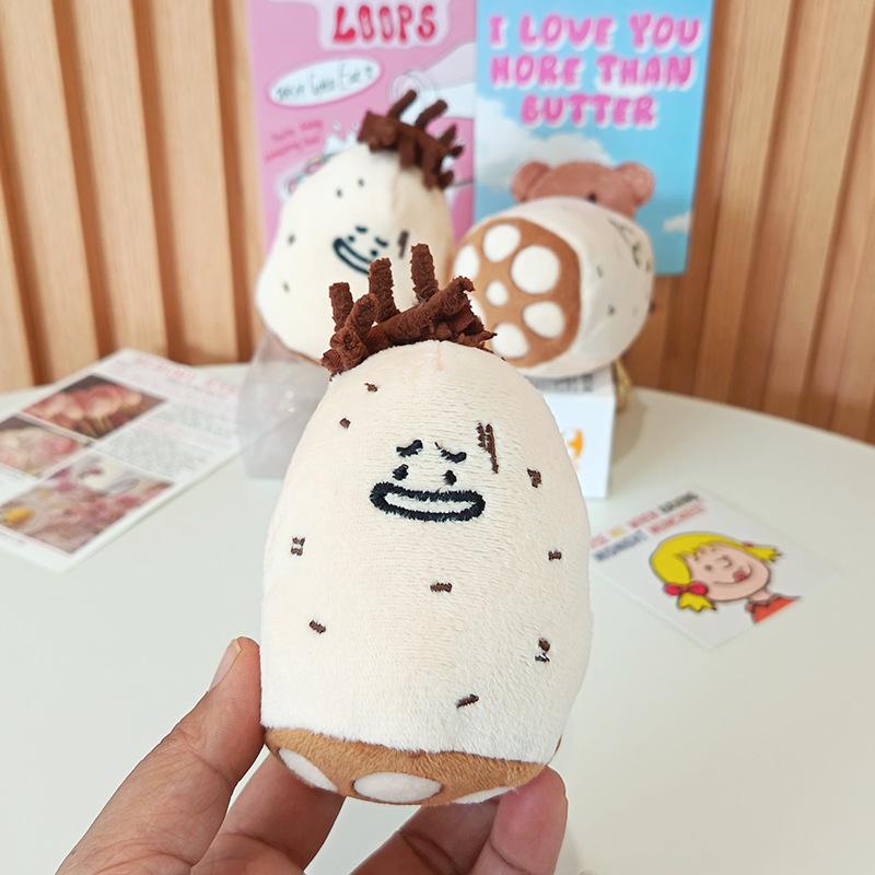 

Креативный милый кулон-брелок в виде куклы из корня лотоса, плюшевая кукла-овощ, подвеска для школьной сумки, маленькие аксессуары, подвесное украшение, кукла для игрового автомата Key model