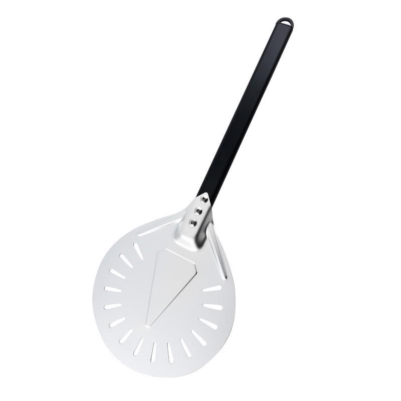 In Stock: 7/8/9/10-Inch Round Perforated Anodized Pizza Peel with Short Handle