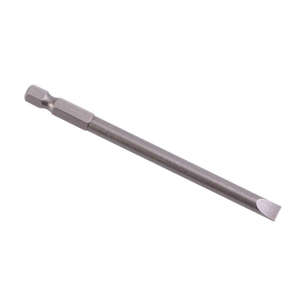 4 Pcs 100mm / 4 Inch Length Flat Head Screwdriver Bits 3mm 4mm 5mm 6mm Tips S2 Alloy Steel Slotted Tip Screwdriver Bits
