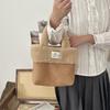 Stylish Brown Plush Tote Bag For Women Large Capacity Soft Casual Commuter Handbag