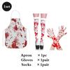 Halloween Bloody Decorate Banner Fake Blood Apron Gloves Socks Set Haunted House Zombie Cosplay Costume Party Decor Props Suppli
