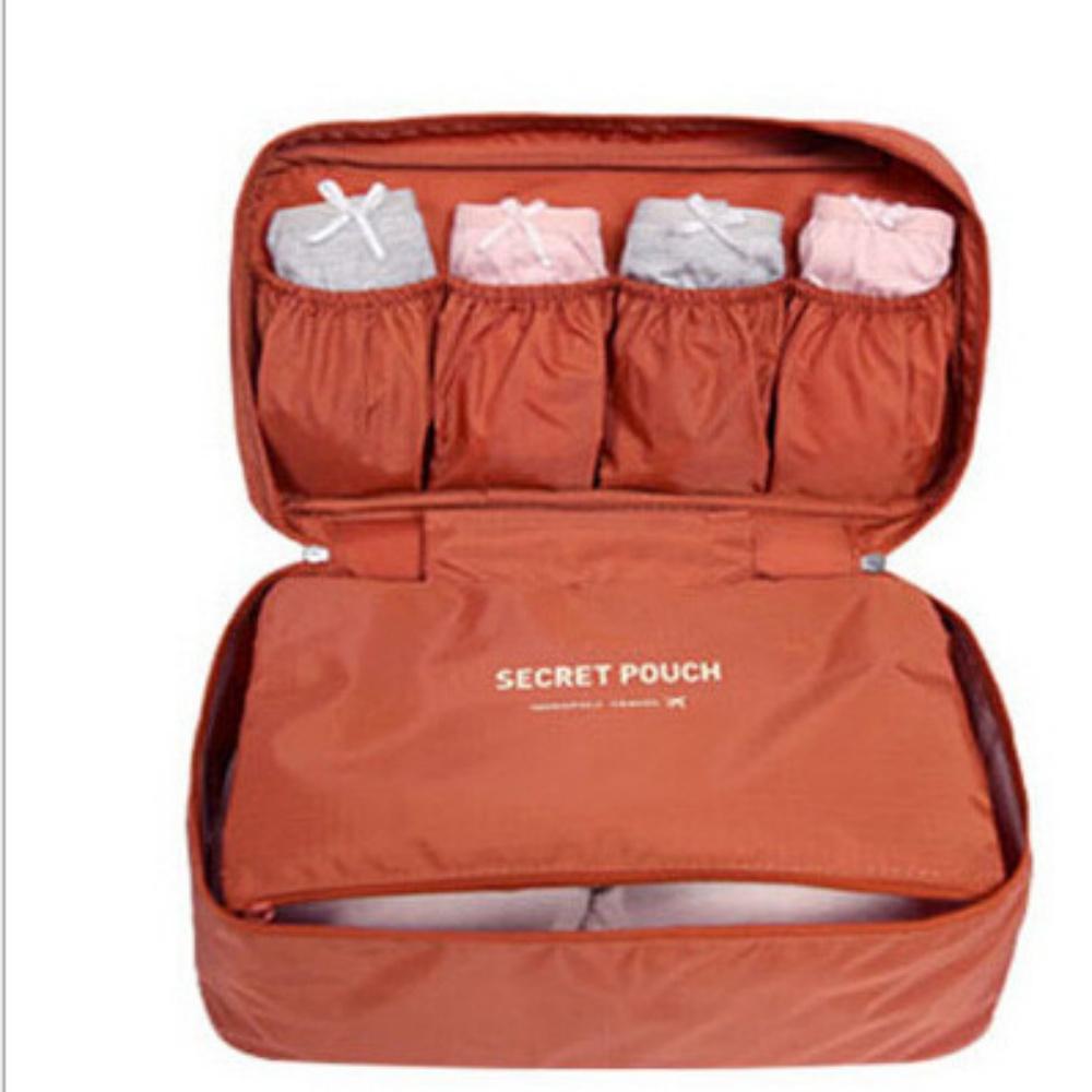 

Портативная дорожная сумка для хранения, многофункциональный органайзер для бюстгальтера, нижнего белья, сумки для туалетных принадлежностей, косметичка для путешествий на открытом воздухе S оранжевый