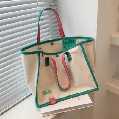 Dam Axelväska Färgad Canvasväska Handväska Konst Canvas Mamma Väska Plånböcker och Handväskor