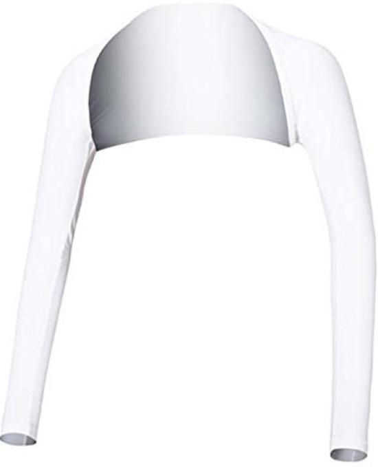 Mega Golf Summer Snow Cool Arm Cover Shawl Arm Cover Stay-put UPF50+ UV-F506 (White, M)