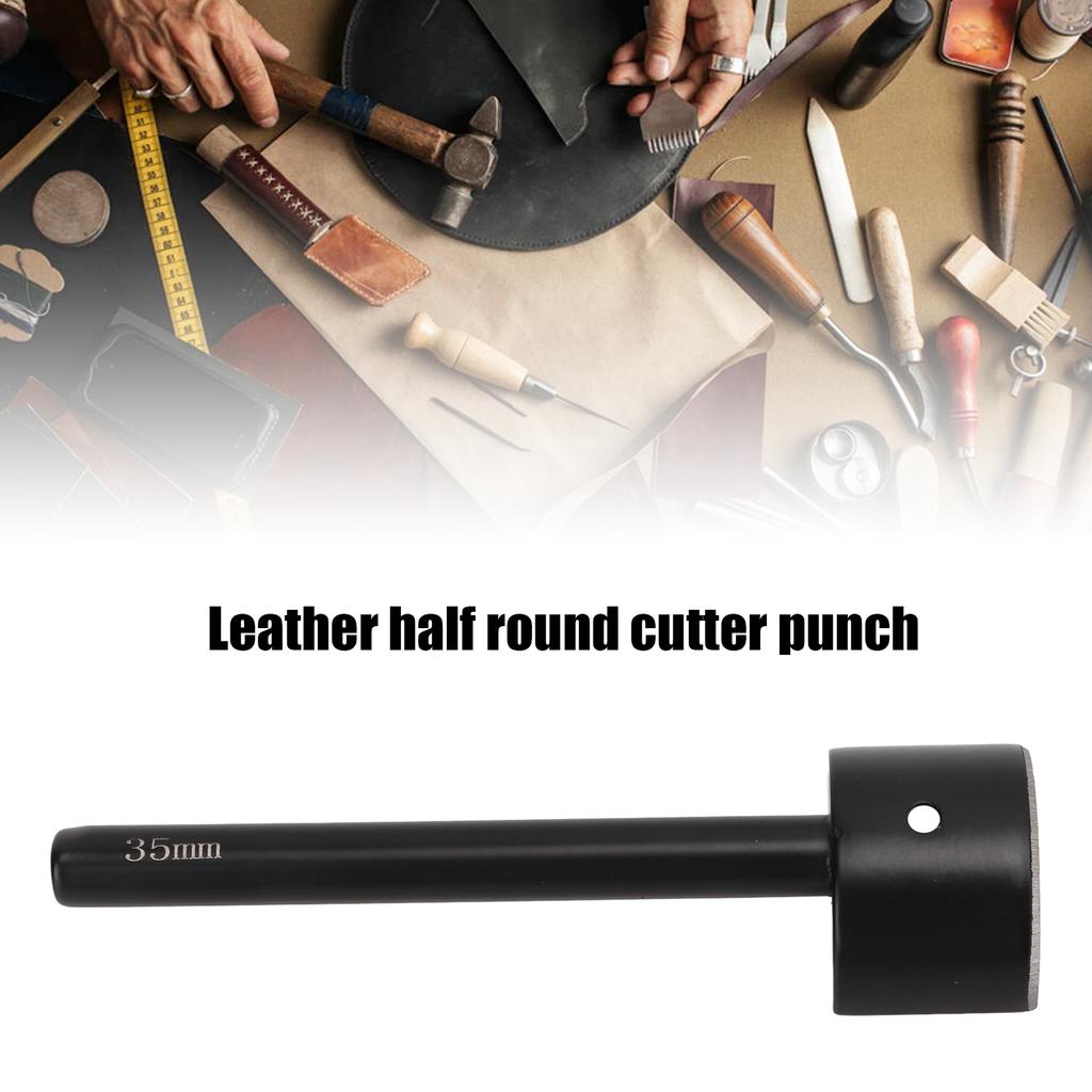 Strap End Punch Making Black Appearance Stainless Steel Incisive Blade Fast Cutting Half Round Cutter Punch